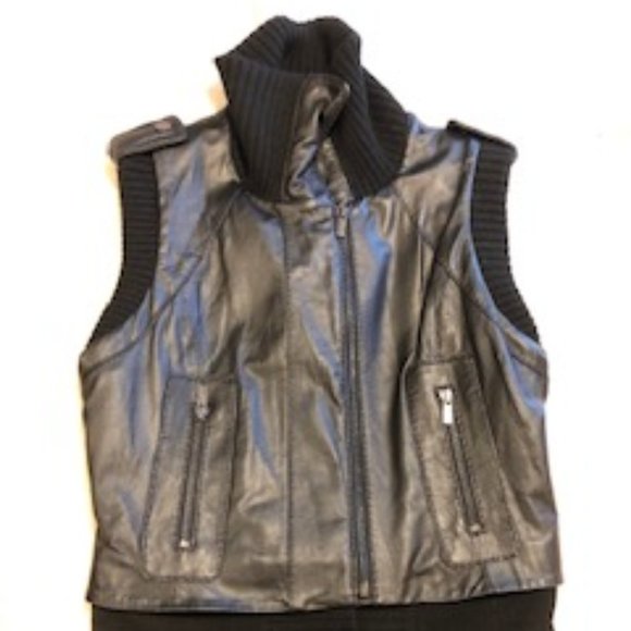 BCBGMAXAZRIA Black Lamb Leather VIGGO Vest - NWOT - Picture 3 of 9